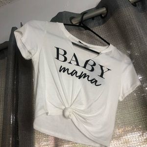 Cropped “Baby Momma” t-shirt